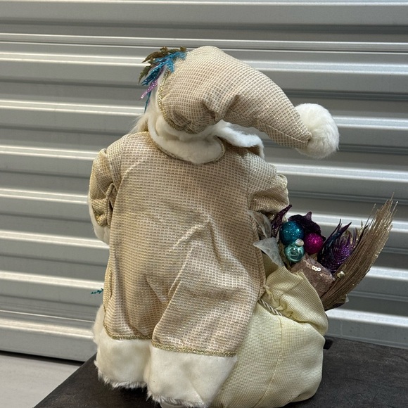 Festive Santa Claus Figurine with Gold and Purple Accents. NEW - Picture 4 of 4